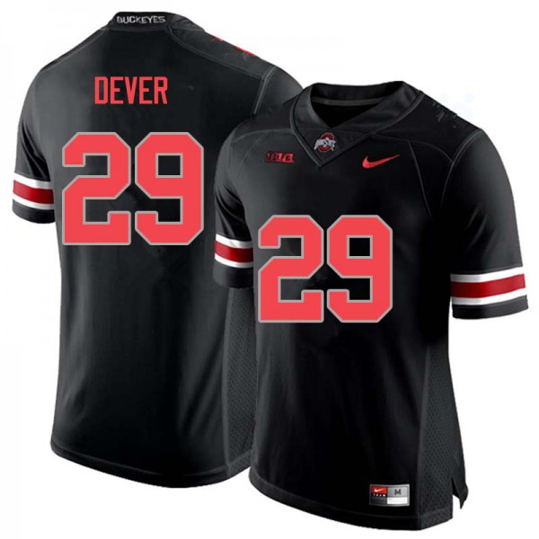 Ohio State Buckeyes #29 Kevin Dever Men Official Jersey Blackout OSU98099